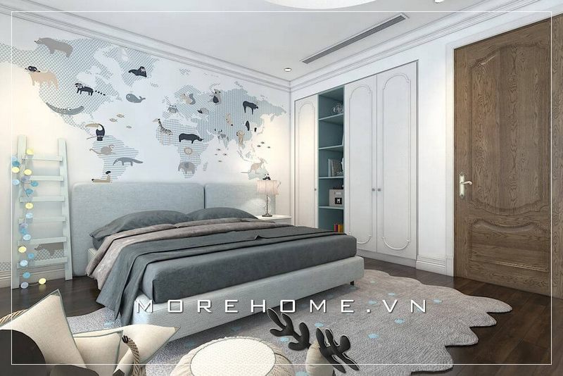 Trang trí nội thất phòng ngủ bé trai đẹp mắt, độc đáo với tranh dán tường 3D cao cấp